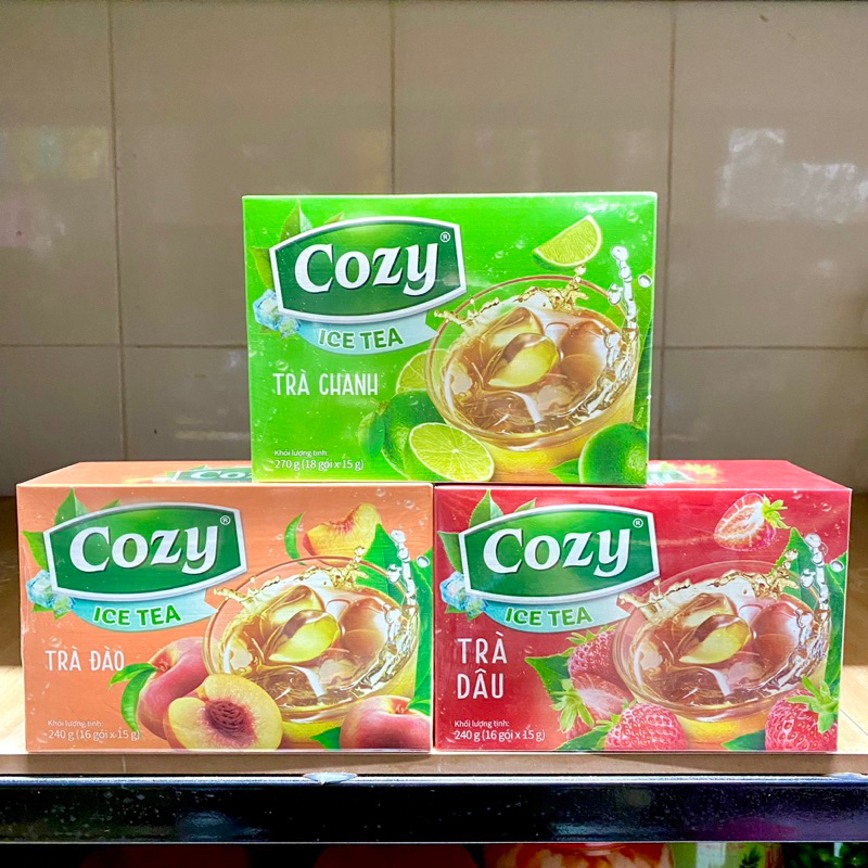 Trà Đào, Chanh, Dâu Hoà Tan Cozy Ice Tea240g (16 gói) Shopee Việt Nam