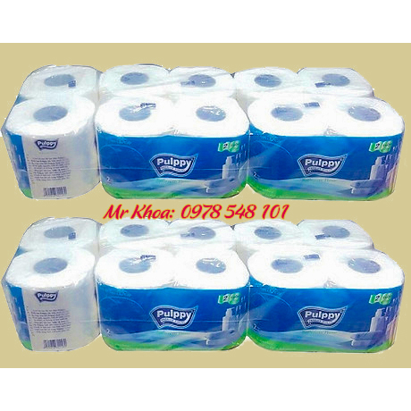Lốc 10 cuộn Giấy vệ sinh Pulppy cao cấp chính hãng siêu mềm mịn