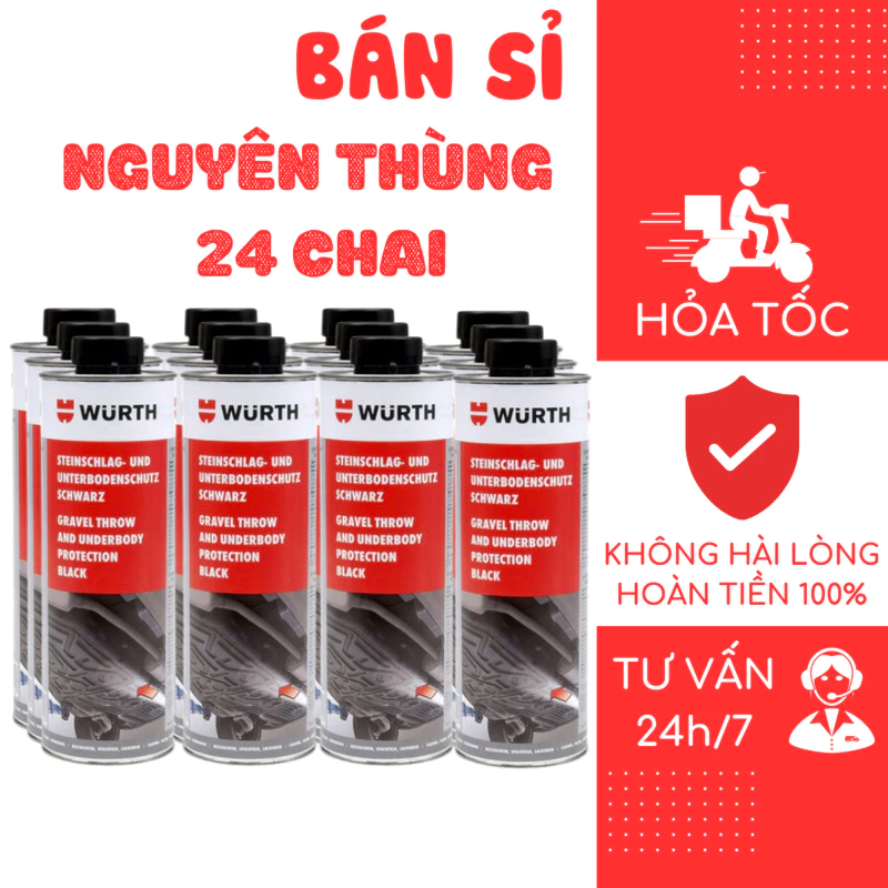 Bán sỉ Sơn phủ gầm Wurh chống rỉ gầm xe ô tô, chống ồn công nghệ Đức chai xịt 1000ml Nhật Bản Mart — ảnh 1