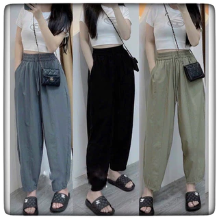 Quần bom chất liệu gió thun co giãn mềm mịn mát siêu sướng, dài quần 91cm, cạp chun lưng cao. M232