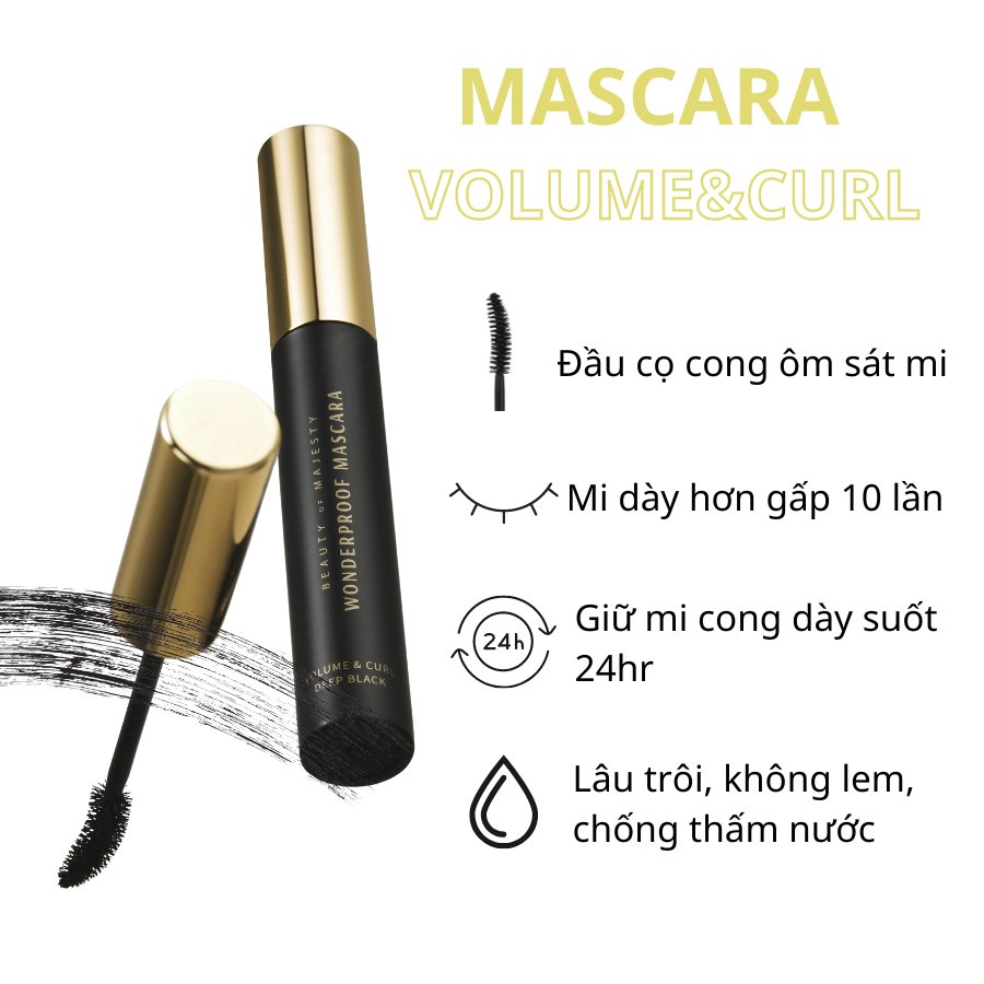 Mascara chải mi không lem không trôi WONDERPROOF B.O.M Deep Black 8g