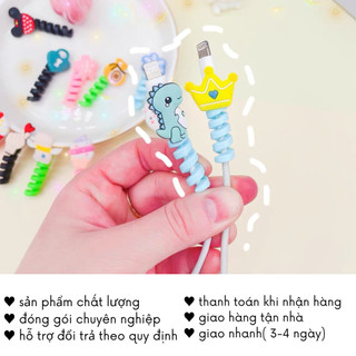 Vỏ Bảo Vệ Cáp Sạc Dây Bọc Xoắn Mềm Cute Phụ Kiện Điện Thoại Timo DDK13