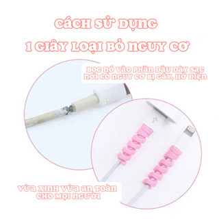 Vỏ Bảo Vệ Cáp Sạc Dây Bọc Xoắn Mềm Cute Phụ Kiện Điện Thoại Timo DDK13