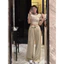 Set Áo Croptop mix Quần Kaki Kèm Đai