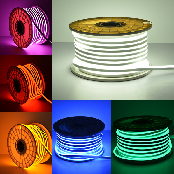 50 MÉT DÂY ĐÈN LED NEON 8x16mm 220V LOẠI 1 MẶT SÁNG CÓ SẴN NGUỒN ...