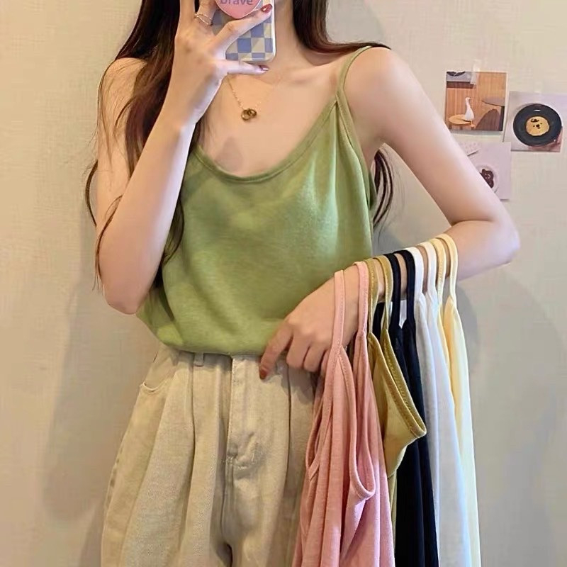 [Màu mới] Áo hai dây, Áo ba lỗ chất cotton xược mùa hè thoáng mát, siêu xinh hàn quốc