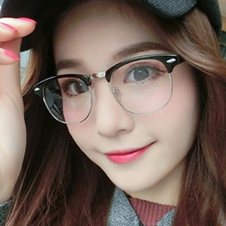 Mắt kính nửa gọng không độ giả cận nam nữ phong cách Kính mát chống tia UV anh sáng xanh STYLEY K019