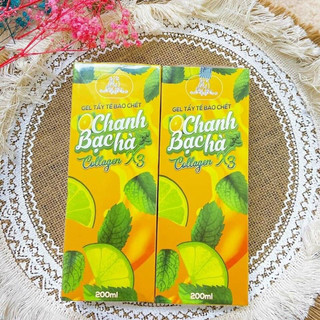Gel Tẩy Tế Bào Chết Chanh Bạc Hà Collagen X3 200ml [Chính Hãng] Mỹ Phẩm Đông Anh