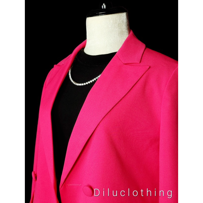 Bộ -Áo blazer nữ & Chân váy [MAY THEO SỐ ĐO] - chất liệu cao cấp, 2 lớp, lót lụa mềm, màu hồng