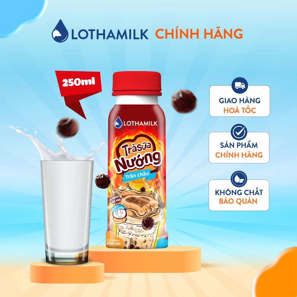 Ảnh Trà sữa thanh trùng Lothamilk chai 250ml 2