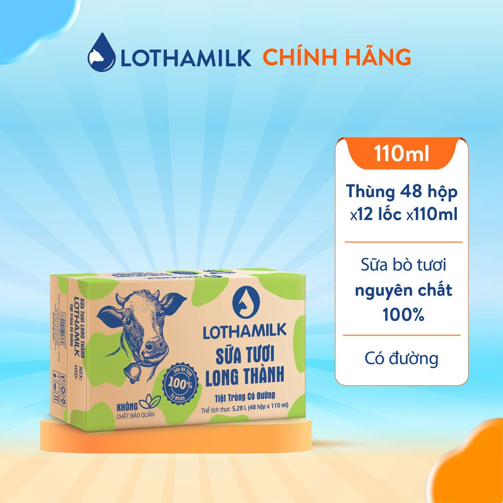 Ảnh Thùng 48 hộp sữa tươi tiệt trùng Lothamilk 110ml 3