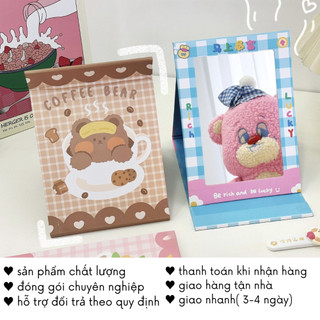 Gương Để Bàn Gấp Gọn Trang Điểm To Vuông Hoa Tulip Timo GL01