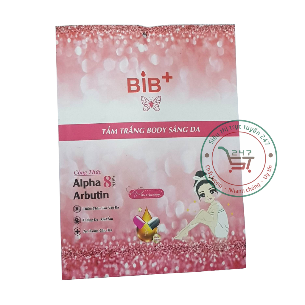 Kem body tắm Trắng toàn thân Tẩy tế bào chết Trắng da Giữ ẩm mờ Sạm nắng Nám da BIB (đỏ)