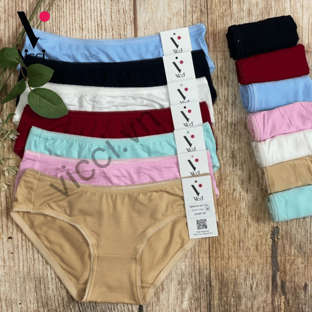 Ảnh Set quần lót nữ cotton cao cấp Vicci 102 mềm mại, êm ái, kháng khuẩn khử mùi mix màu ngẫu nhiên 2
