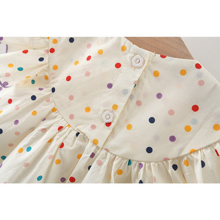 Váy babydoll bé gái 8-16kg tay cánh tiên Đầm bé gái chấm bi hoạ tiết thêu hoa D879