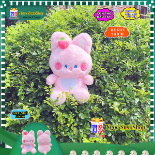 THÚ NHỒI BÔNG CON THỎ DÂU TÂY HỒNG SIZE NHỎ 25CM ĐẸP NHƯ ẢNH CHO BÉ CẦM CHƠI - GIAO NHANH