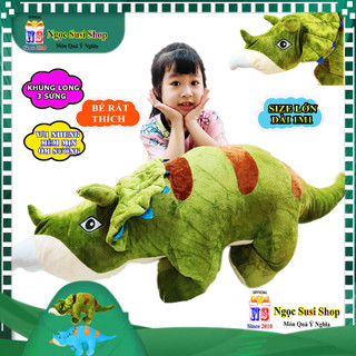 THÚ BÔNG CON KHỦNG LONG 3 SỪNG RẤT MỀM MỊN ĐẸP NHƯ ẢNH SIZE LỚN 1M1 - MUA CHỌN MÀU NHA