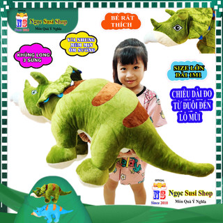 THÚ BÔNG CON KHỦNG LONG 3 SỪNG RẤT MỀM MỊN ĐẸP NHƯ ẢNH SIZE LỚN 1M1 - MUA CHỌN MÀU NHA
