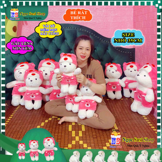 GẤU BÔNG GẤU LENA NÓN YẾM ĐỨNG DỄ THƯƠNG CẦM CHƠI ÔM NGỦ MUA CHỌN SIZE - đồ chơi doll toy búp bê [ảnh thật]