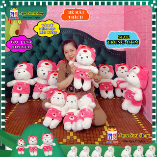 GẤU BÔNG GẤU LENA NÓN YẾM ĐỨNG DỄ THƯƠNG CẦM CHƠI ÔM NGỦ MUA CHỌN SIZE - đồ chơi doll toy búp bê [ảnh thật]