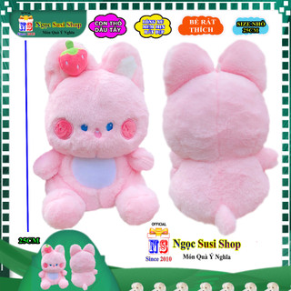 GẤU BÔNG CON THỎ DÂU TÂY HỒNG SIÊU ĐÁNG YÊU DÀNH CHO BÉ SIZE NHỎ 25CM - GIAO NHANH