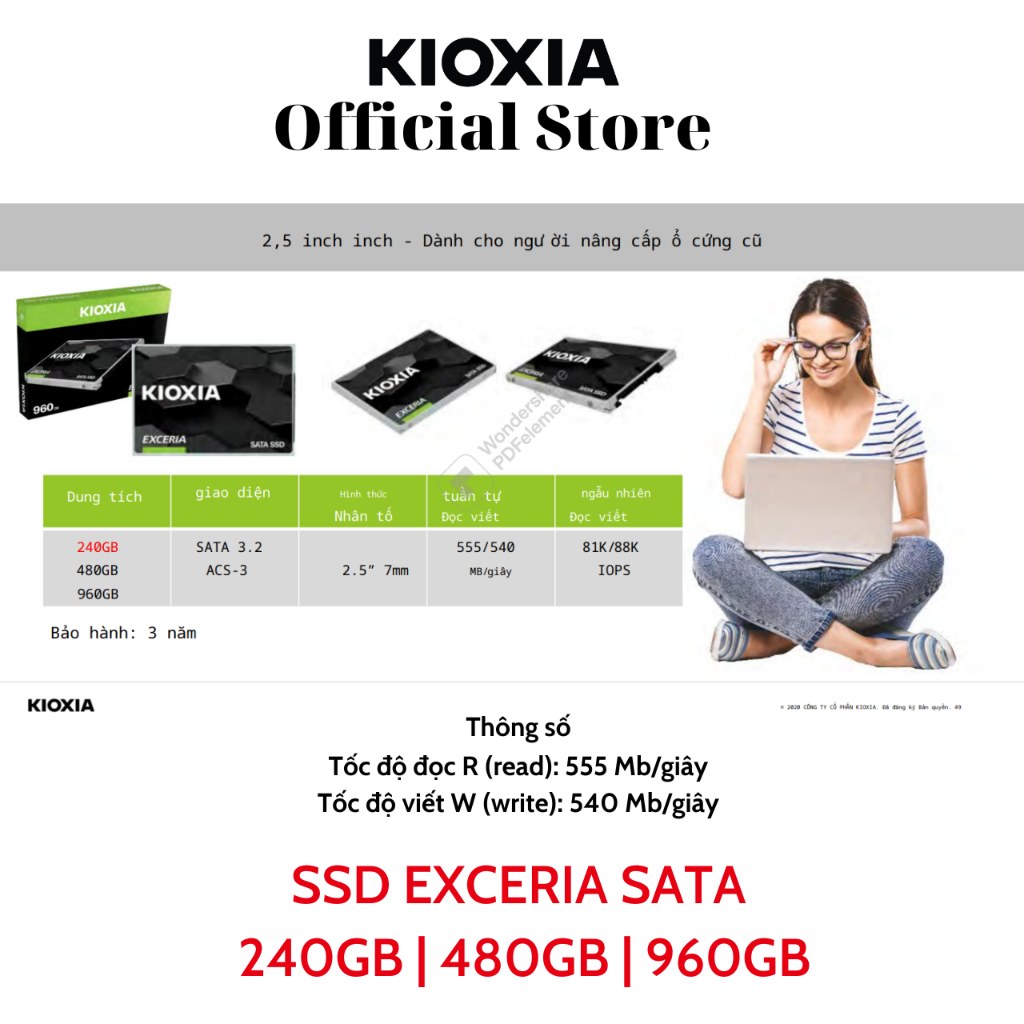 Ổ CỨNG SSD KIOXIA EXCERIA SATA | NVMe ( G3 PLUS | PRO) | di động Plus 1TB | 2TB