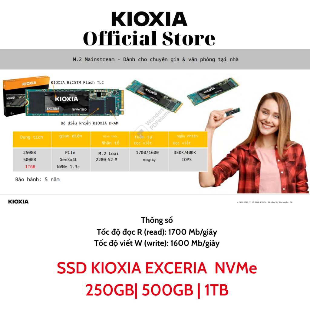 Ổ CỨNG SSD KIOXIA EXCERIA SATA | NVMe ( G3 PLUS | PRO) | di động Plus 1TB | 2TB