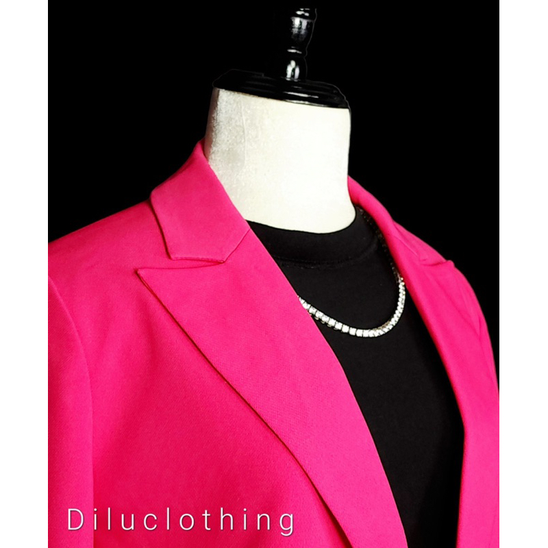 Bộ - Áo blazer nữ - Váy A ngắn [MAY THEO SỐ ĐO] - chất liệu cao cấp, 2 lớp, lót lụa mềm, màu hồng