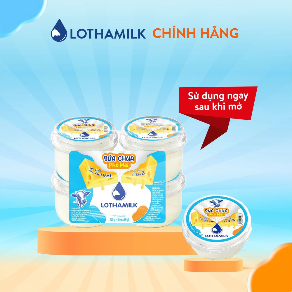 Ảnh Lốc 4 hộp sữa chua phô mai Lothamilk 80g 1
