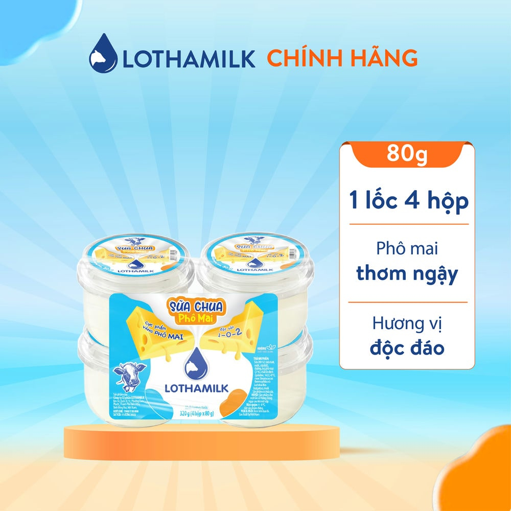 Ảnh Lốc 4 hộp sữa chua phô mai Lothamilk 80g 2