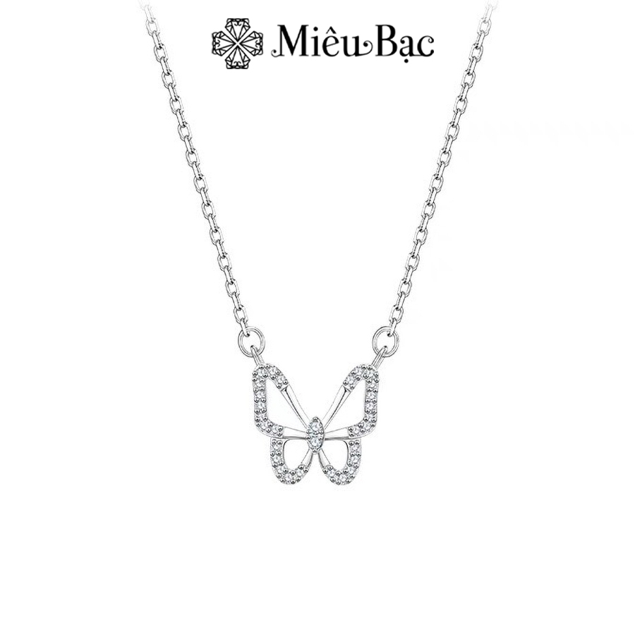 Dây chuyền bạc nữ Miêu Bạc hồ điệp đính đá chất liệu bạc S925 phong cách nữ tính phụ kiện trang sức nữ D400021