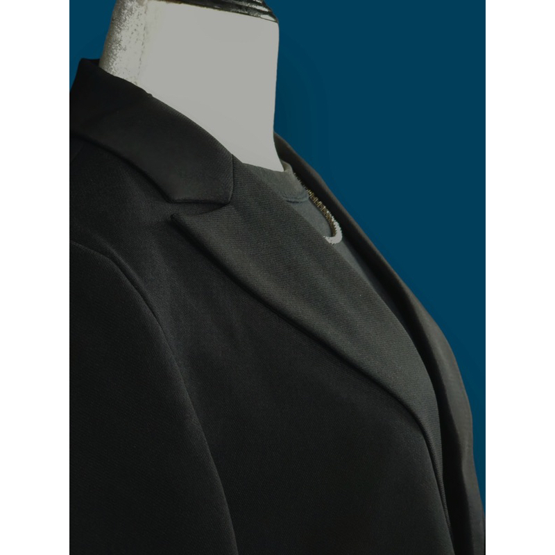 Áo blazer nữ [MAY THEO SỐ ĐO] -áo khoác vest -chất liệu CHÉO HÀN, 2 lớp-lót lụa, ĐEN, form 4 nút -Tiệm may Diluclothing