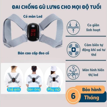 Đai chống gù thông minh, Đai lưng tự động cảm biến rung khi sai tư thế. Đai chống gù lưng, cong lưng, lưng tôm