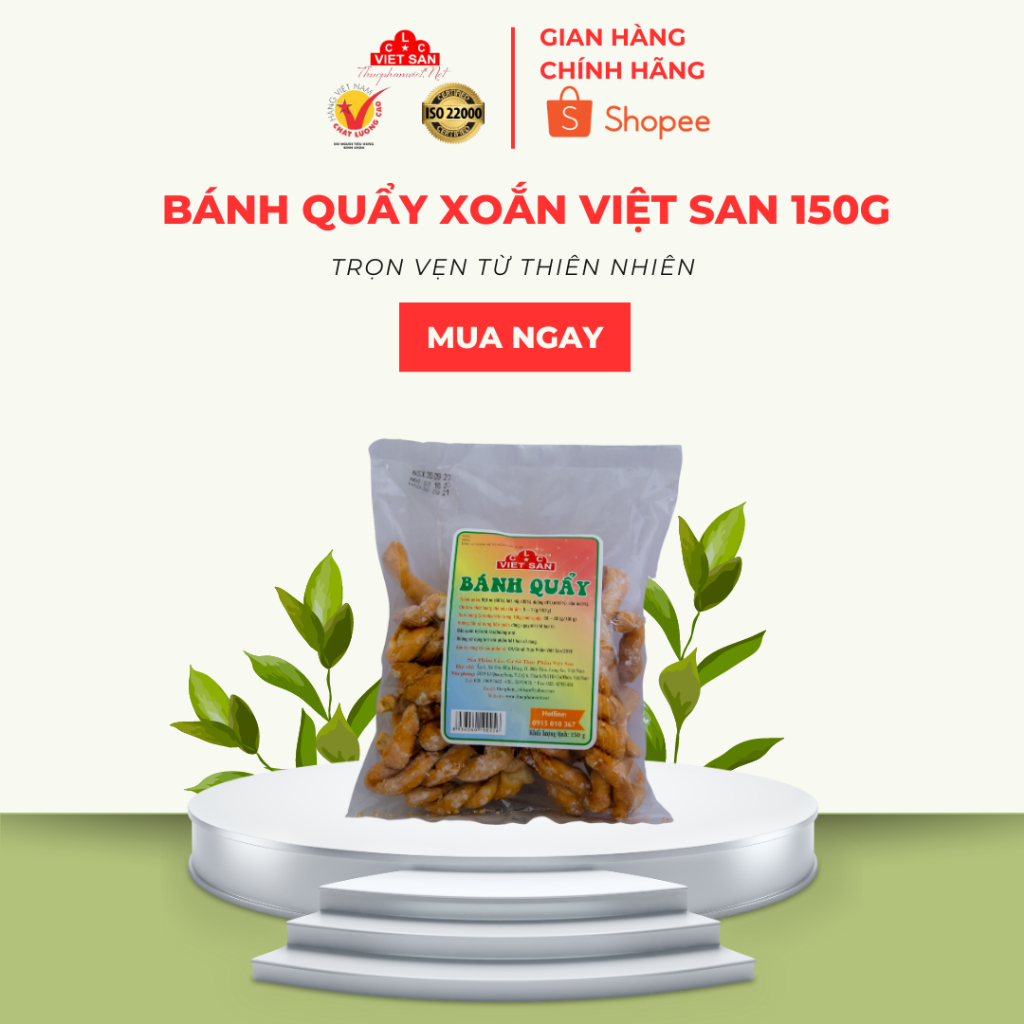Bánh Quẩy Xoắn Việt San 150g - Vị Ngọt Thanh Chuẩn Vị Tuổi Thơ