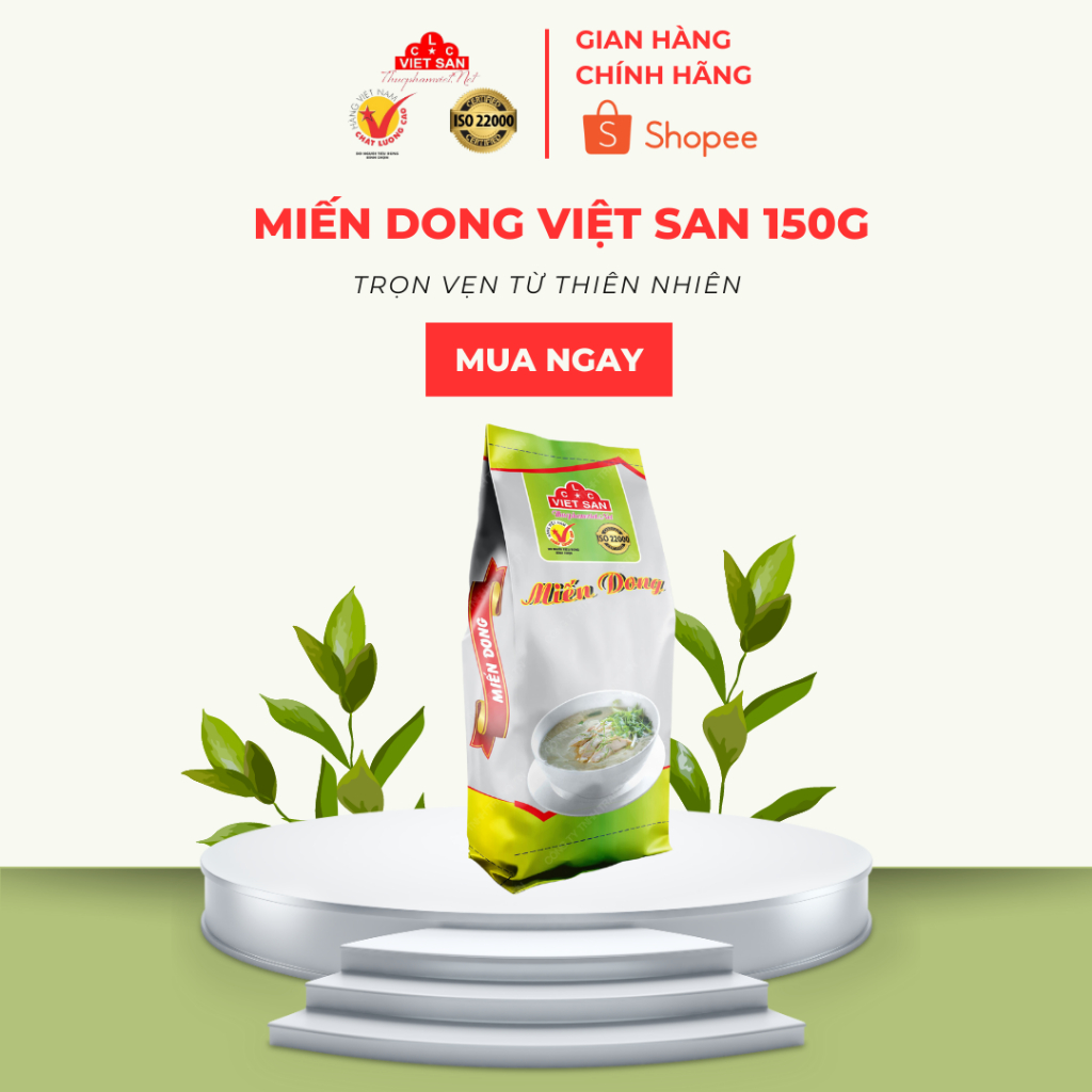 Miến Dong Việt San 300g - Sợi Tròn Nhỏ Dai Ngon Không Nát Nấu Miến Gà Miến Lươn Chuẩn Vị Bắc