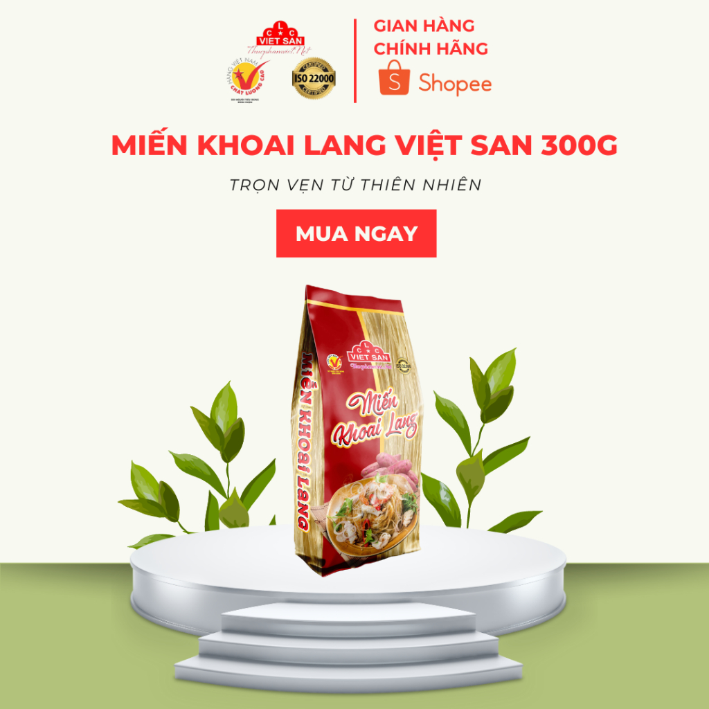 Miến Khoai Lang Việt San 300g - Miến Khoai Lang Dai Ngon Giàu Chất Xơ Eat Clean
