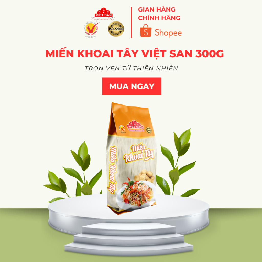 Miến Khoai Tây Việt San 300g - Sợi Vàng Dai Ngon Tự Nhiên Không Chất Tẩy Trắng