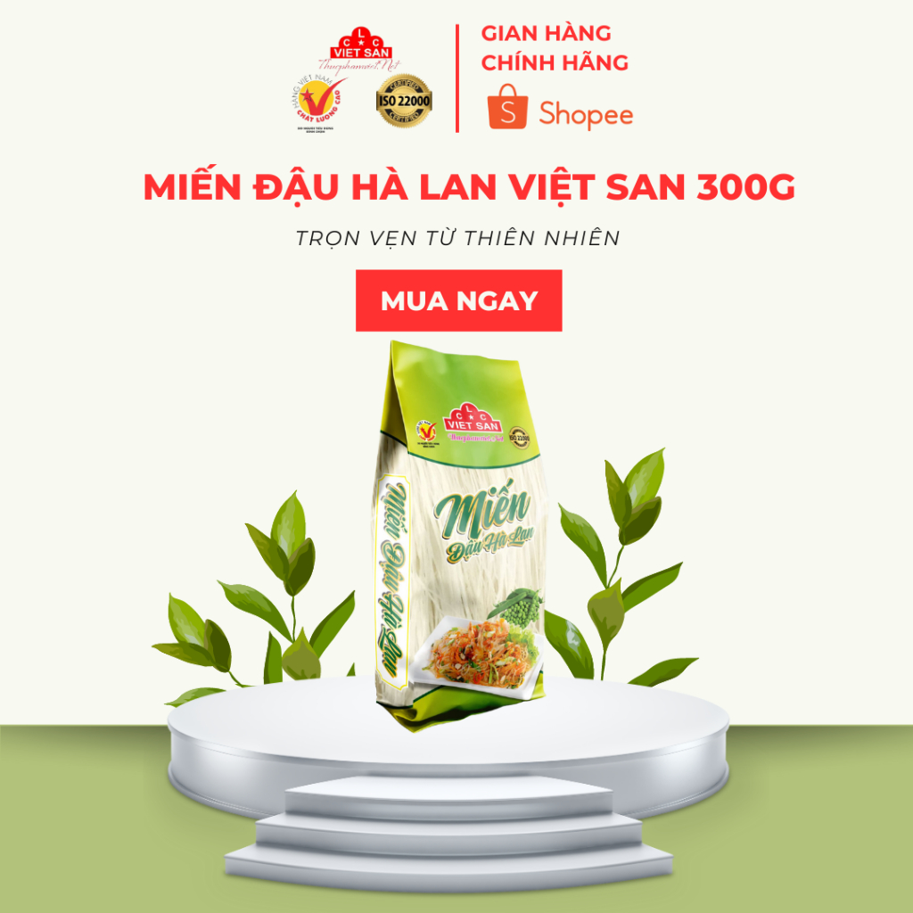 Miến Đậu Hà Lan Việt San 300g - Miến Khô Dai Ngon - Sợi Trong Dai Thanh Mát, Dinh Dưỡng