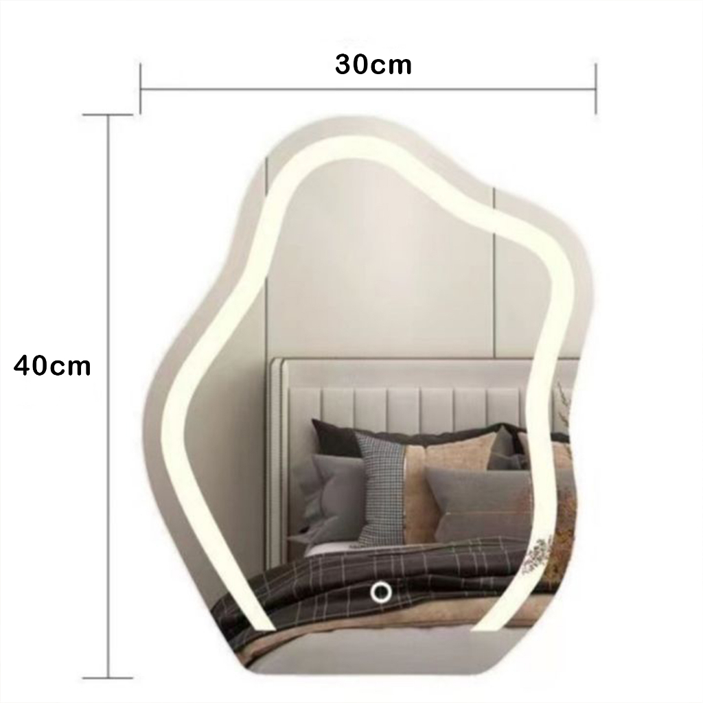 Gương led cảm ứng để bàn trang điểm NHU Y DECOR hình đám mây, led cảm ứng 3 màu để bàn trang điểm cực xinh