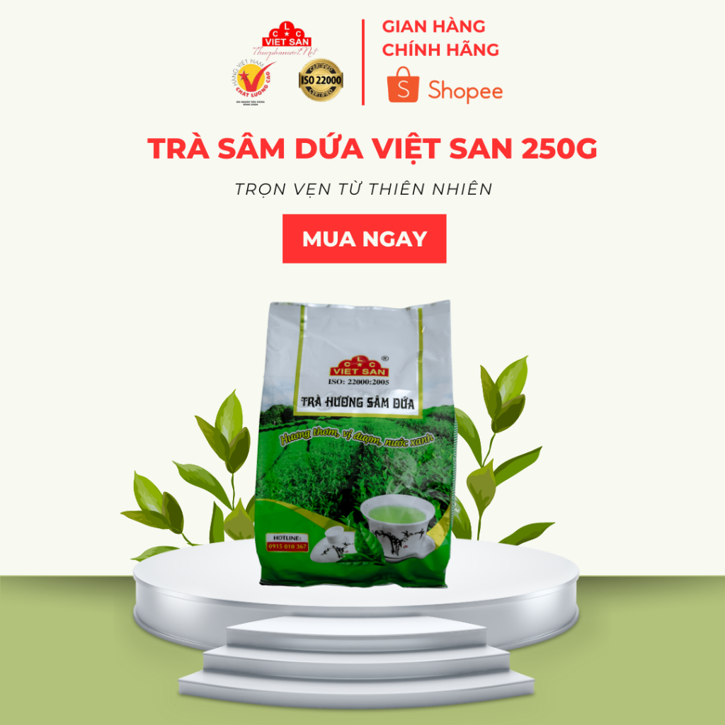 Trà Sâm Dứa Việt San 100g/250g - Đặc Sản Bảo Lộc Thơm Nồng, Thanh Nhiệt Giải Độc