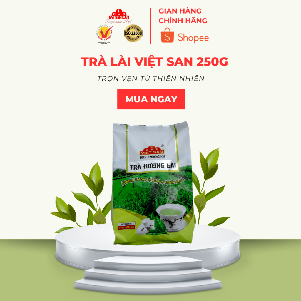 Trà Lài Việt San 100g/250g - Trà Xanh Nguyên Lá Ướp Hương Lài Tự Nhiên