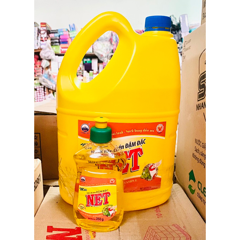 [TẶNG CHAI 250ML] Nước Rửa Chén Net 3,8kg Đậm đặc Hương chanh | Shopee ...