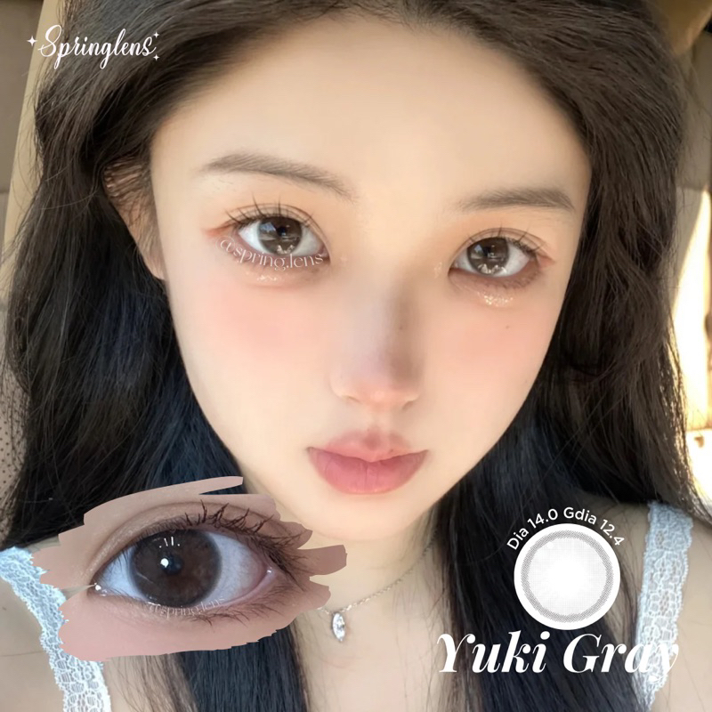 Kính áp tròng Silicone Hydrogel YUKI GRAY xám trong vỉ 6 tháng không giãn | Spring Lens