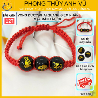 Vòng tết chỉ đỏ may mắn thân tý thìn - Vòng tay tam hợp quý nhân quý thần - Bảo hành 12 tháng