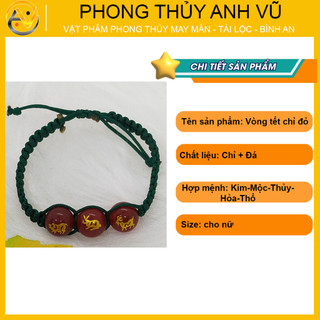 Vòng tết chỉ may mắn - Vòng tay tam hợp quý nhân hợi mão mùi - Bảo hành 12 tháng