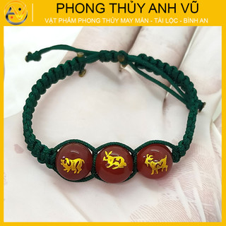 Vòng tết chỉ may mắn - Vòng tay tam hợp quý nhân hợi mão mùi - Bảo hành 12 tháng