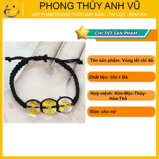 Vòng chỉ đỏ may mắn tam hợp tỵ dậu sửu - có khai quang điểm nhãn may mắn tài lộc - Phong Thủy Anh Vũ