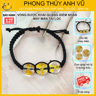 Vòng chỉ đỏ may mắn tam hợp tỵ dậu sửu - có khai quang điểm nhãn may mắn tài lộc - Phong Thủy Anh Vũ