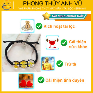 Vòng chỉ đỏ may mắn tam hợp tỵ dậu sửu - có khai quang điểm nhãn may mắn tài lộc - Phong Thủy Anh Vũ