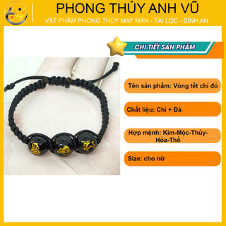 Vòng tết chỉ may mắn thân tý thìn - Vòng tam hợp quý nhân quý thần - Bảo hành 12 tháng